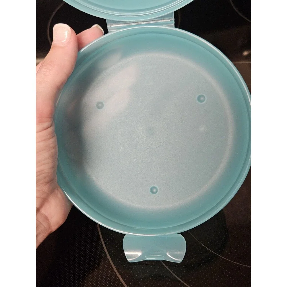Tupperware Round Sandwich Bagel Keeper Teal No Insert 440A-1